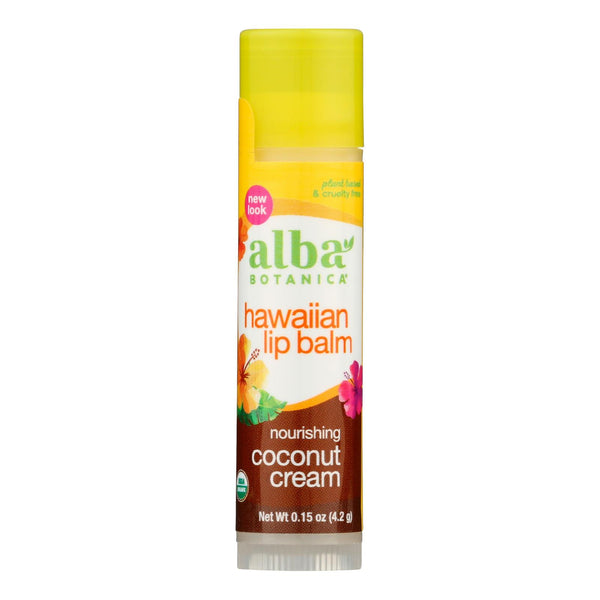 Alba Botanica - Lip Balm - Coconut Cream - Case of 24 - .15 Ounce