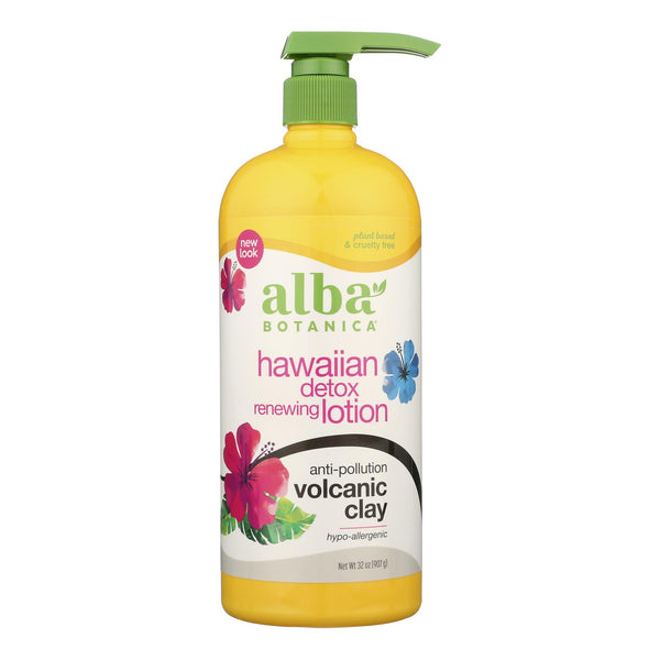 Alba Botanica - Hawaiian Detox Body Lotion - Anti-Pollution Volcanic Clay - 32 Ounce