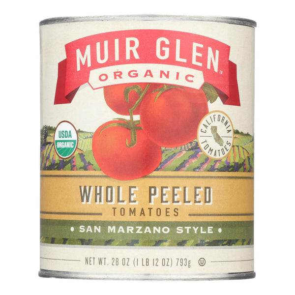 Muir Glen Peeled Whole Plum Tomatoes - Tomatoes - Case of 12 - 28 Ounce.