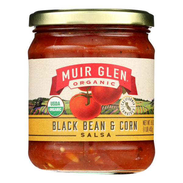 Muir Glen Black Bean Corn Med Salsa - Tomato - Case of 12 - 16 Ounce.