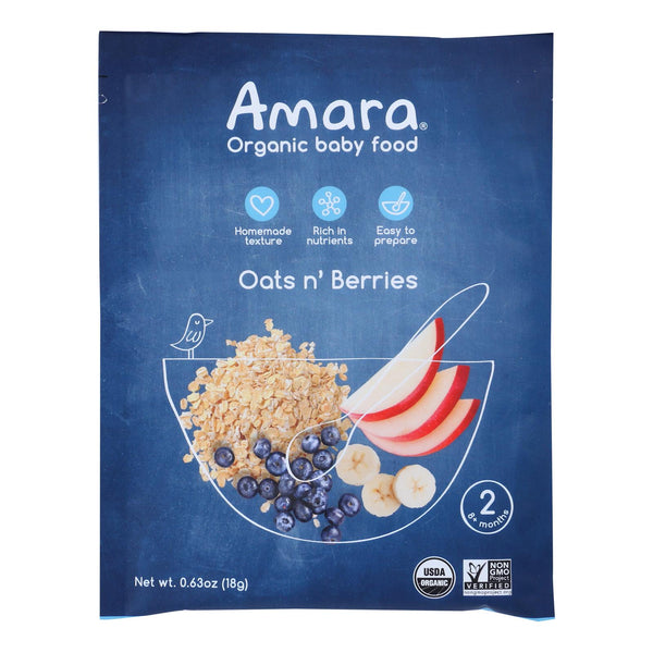 Amara - Baby Food Oats N Berry - Case of 5 - .63 Ounce