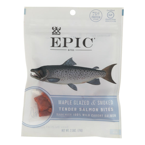 Epic - Jerky Bites - Salmon Maple Dill - Case of 8 - 2.5 Ounce.