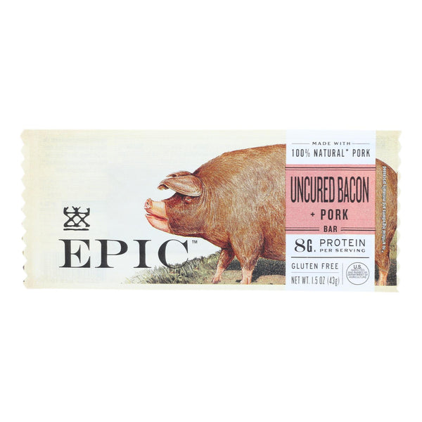 Epic - Bar - Pork - Maple - Uncured Bacon - Case of 12 - 1.5 Ounce