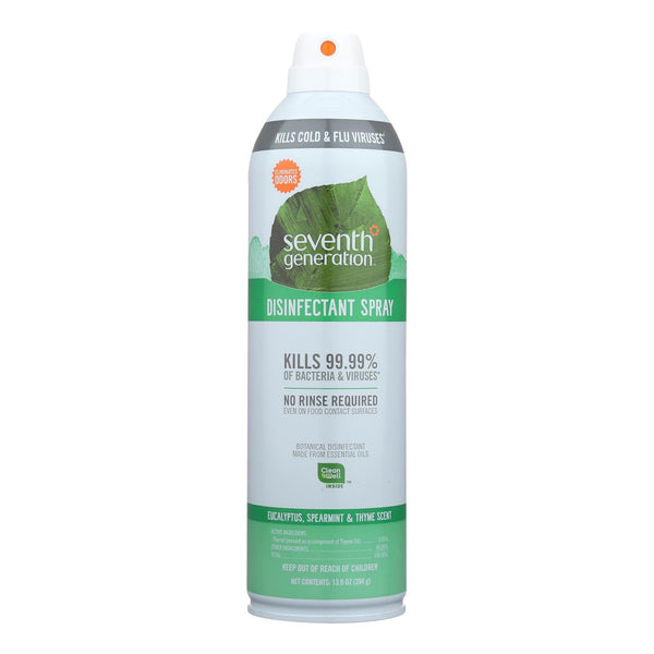 Seventh Generation Spray Disinfectant - Eucalyptus Spearmint Thyme - Case of 8 - 13.9 Ounce