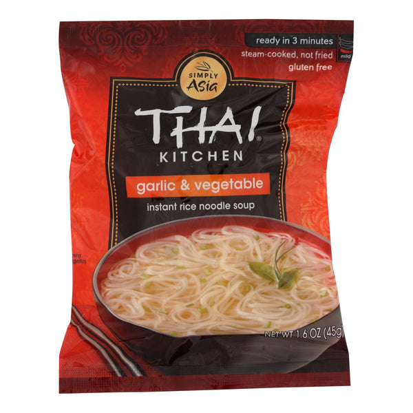 Thai Kitchen Instant Rice Noodle Soup - Garlic and Vegetable - Mild - 1.6 Ounce - Case of 6