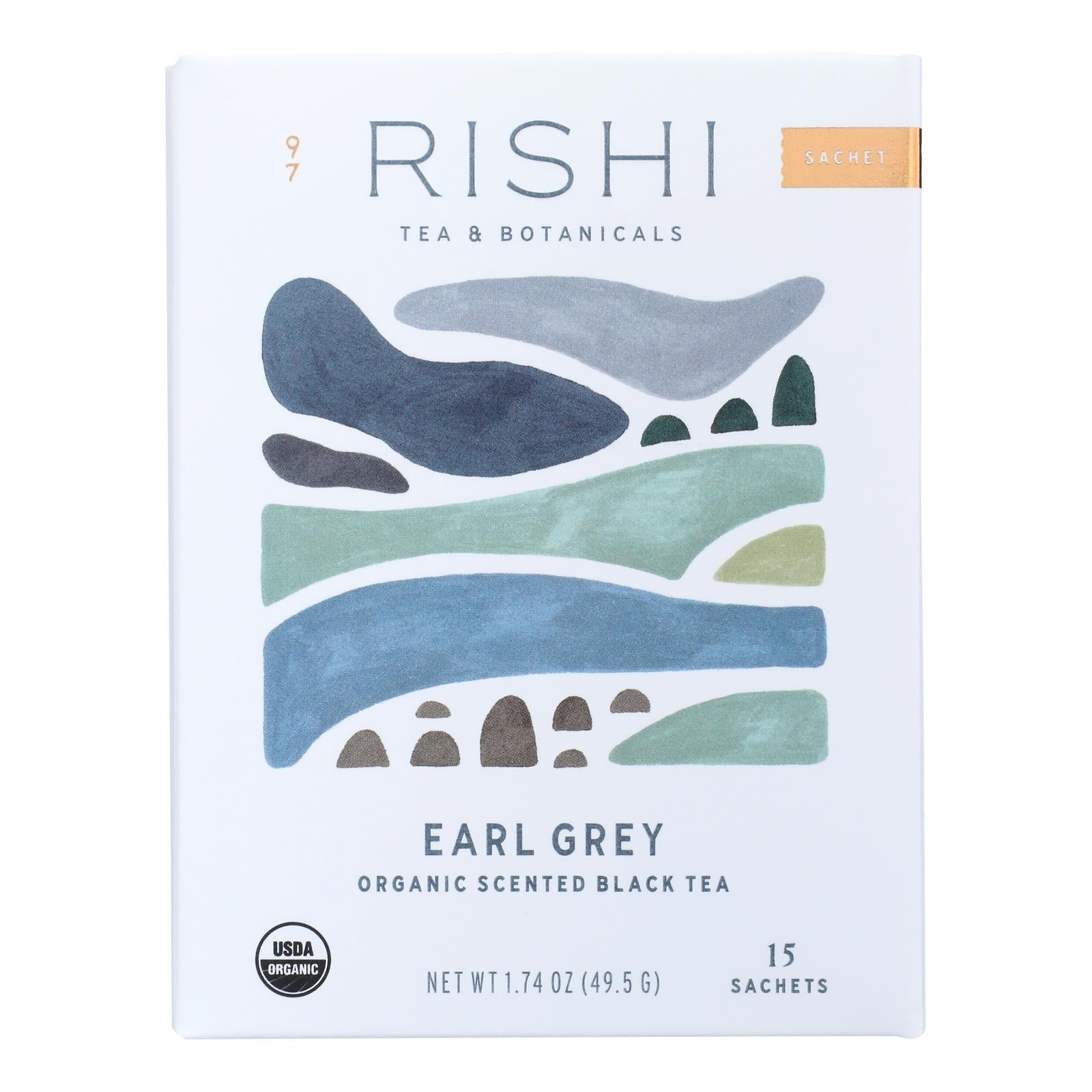 Rishi Organic Tea - Earl Grey - Case of 6 - 15 Bags