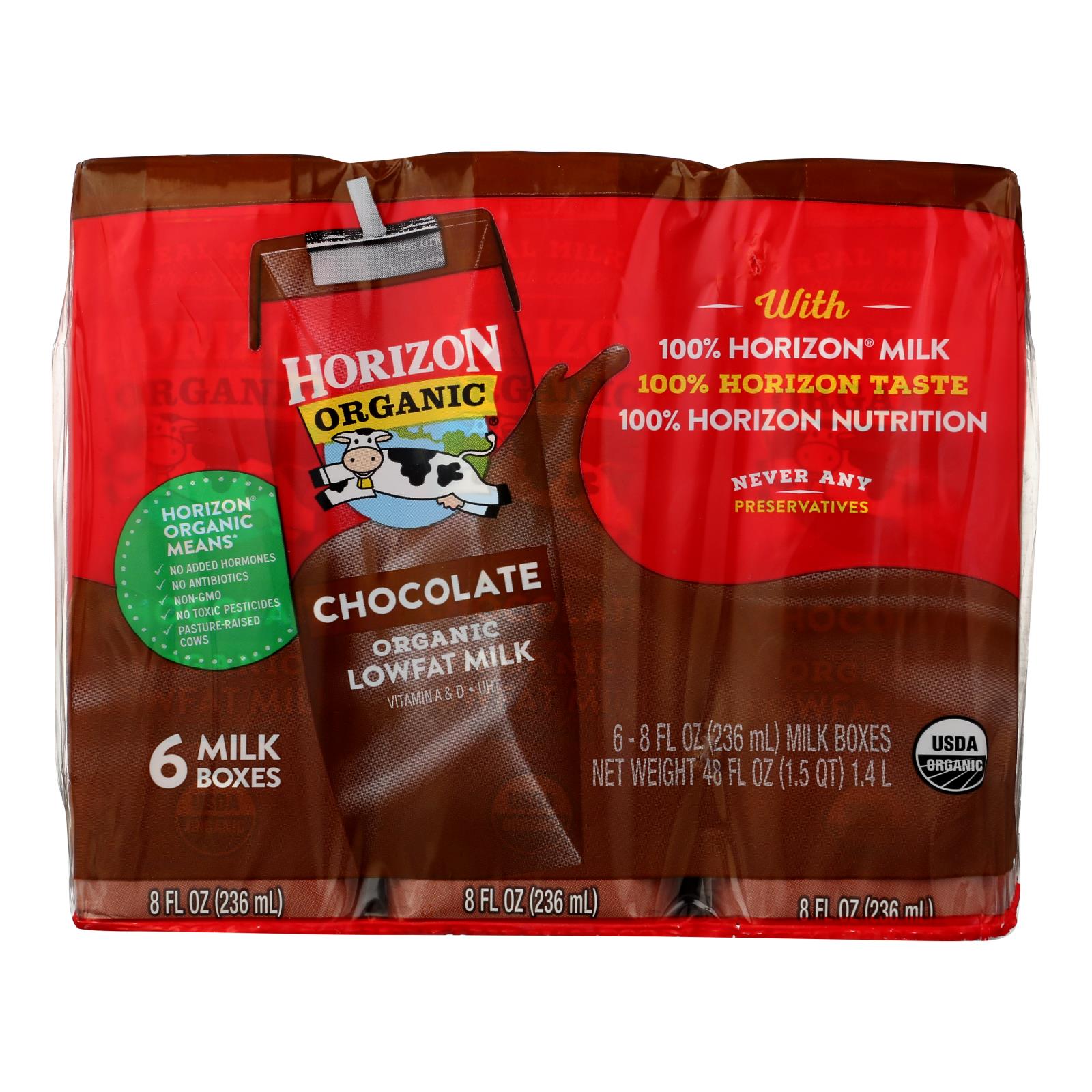 Horizon Organic Dairy Milk - Organic - 1 Percent - Lowfat - Box - Chocolate - 6/8 Ounce - case of 3