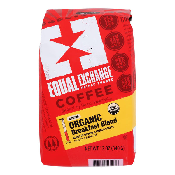 Equal Exchange Organic Drip Coffee - Breakfast Blend - Case of 6 - 12 Ounce.