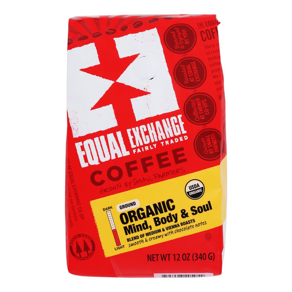 Equal Exchange Organic Drip Coffee - Mind Body and Soul - Case of 6 - 12 Ounce.