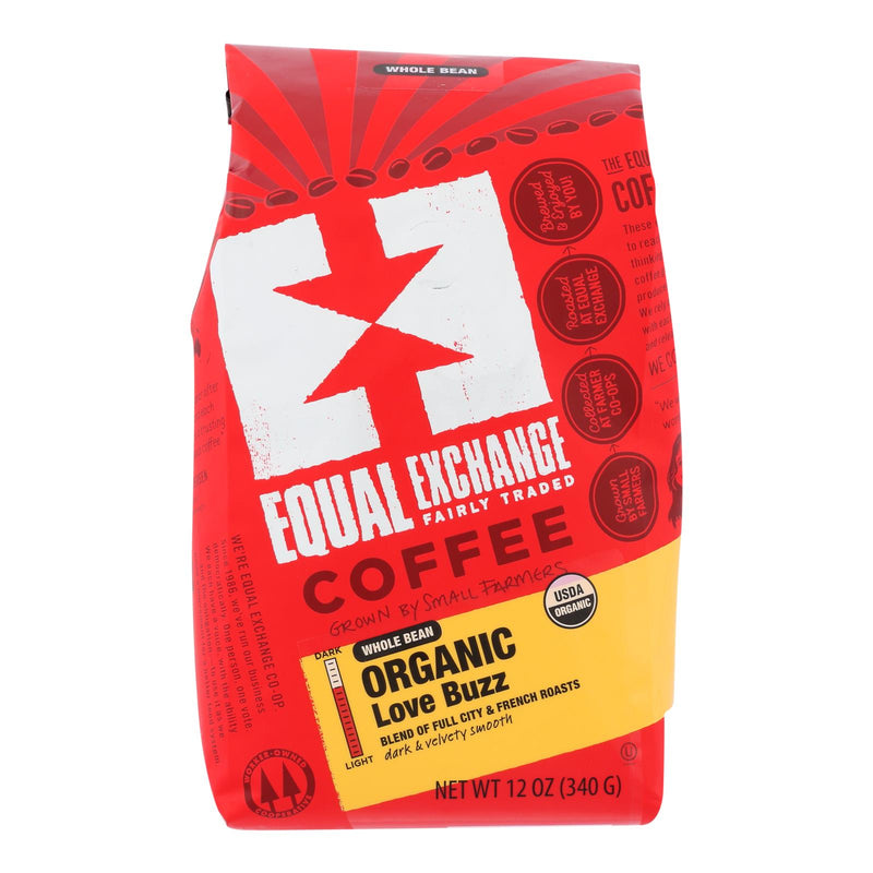 Equal Exchange - Coffee Organic Whole Bean Love Buzz - Case of 6 - 12 Ounce