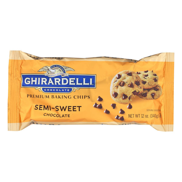 Ghirardelli Baking Chips - Semi Sweet Chocolate - Case of 12 - 12 Ounce.