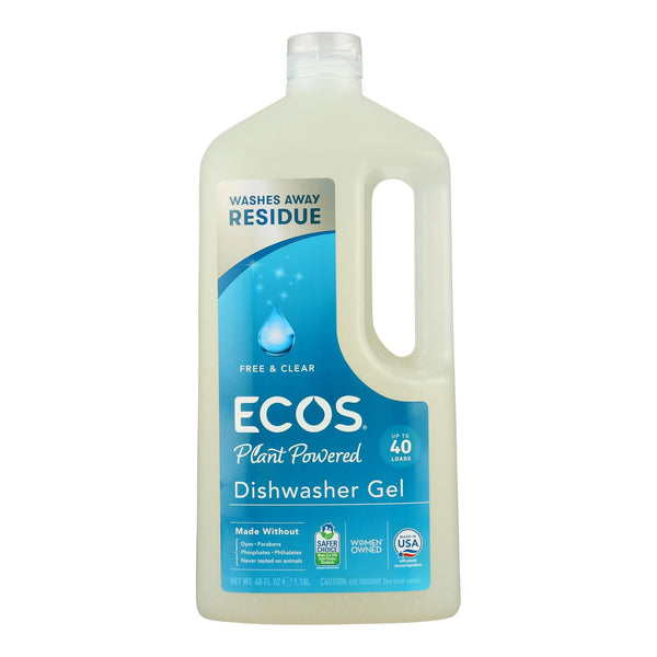 Earth Friendly Free and Clear Auto Dishwasher Gel - Case of 8 - 40 FL Ounce.