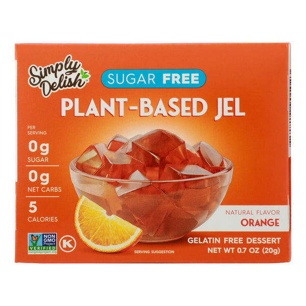 Simply Delish Natural Jel Dessert - Orange - Case of 6 - 1.6 Ounce.