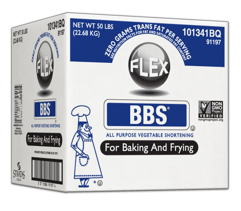 BBS Flex Palm All Purpose Vegetable Shortening (Non GMO Project Verified) 50 Pound Each - 1 Per Case.