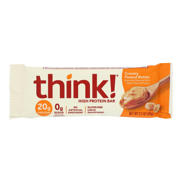 Think Products Thin Bar - Creamy Peanut Butter - Case of 10 - 2.1 Ounce