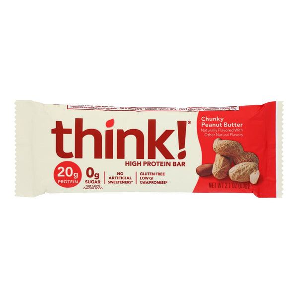 Think Products Thin Bar - Chunky Peanut Butter - Case of 10 - 2.1 Ounce