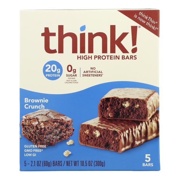 Think! Thin Brownie Crunch High Protein Bars - Case of 6 - 5/2.1 Ounce