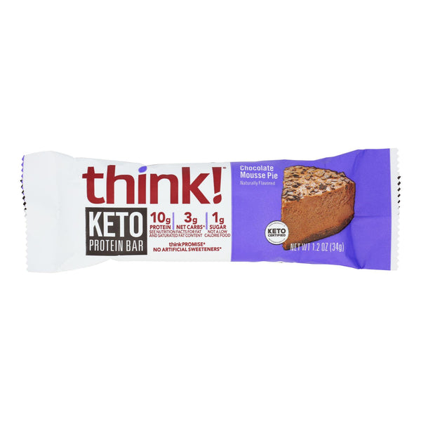 Think! - Protein Bar Kto Chocolate Mous Pie - Case of 10-1.2 Ounce