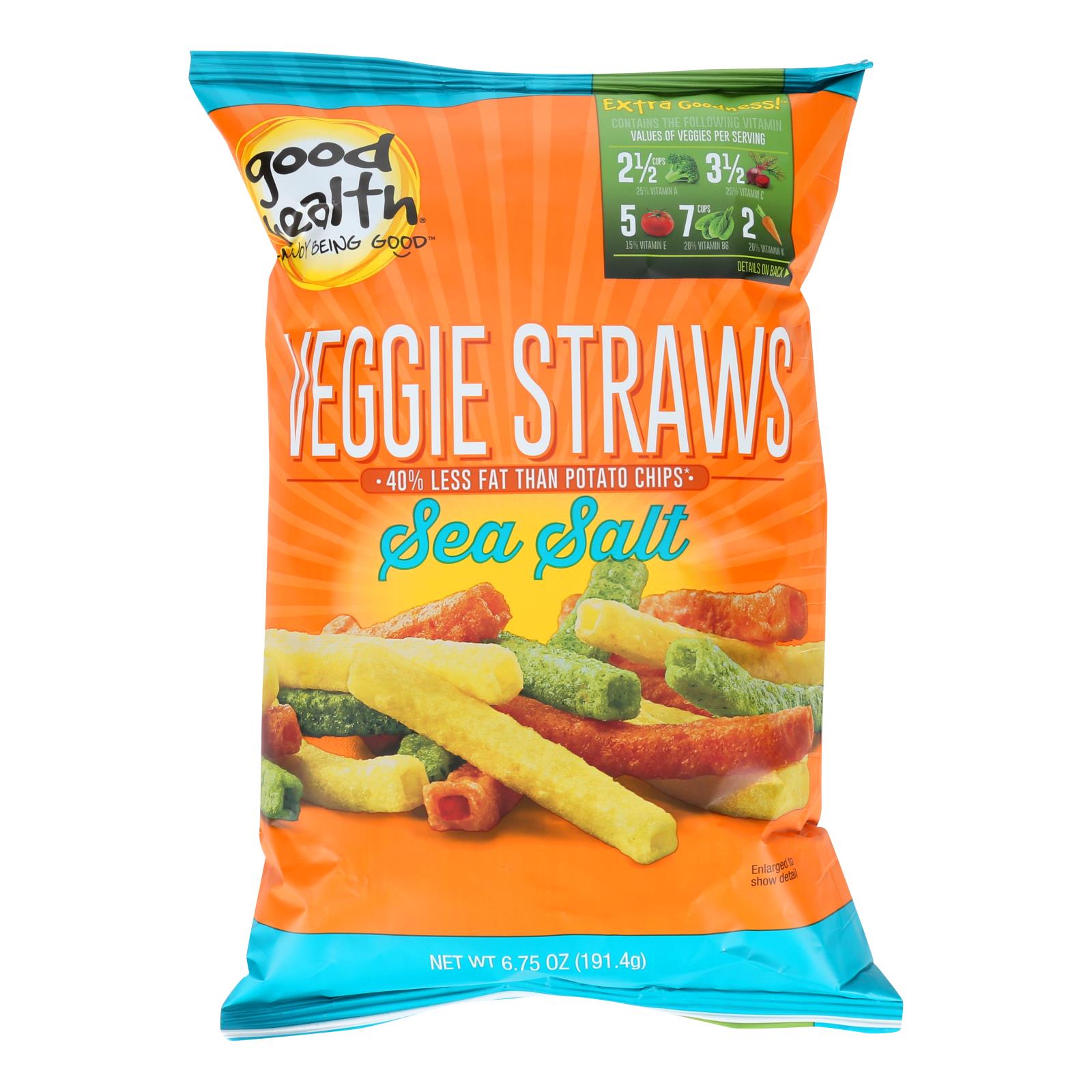 Good Health Sea Salt Veggie Straws  - Case of 10 - 6.25 Ounce