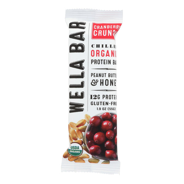 Wella Bar Cranberry Crunch Chilled Organic Protein Bar  - Case of 8 - 1.9 Ounce