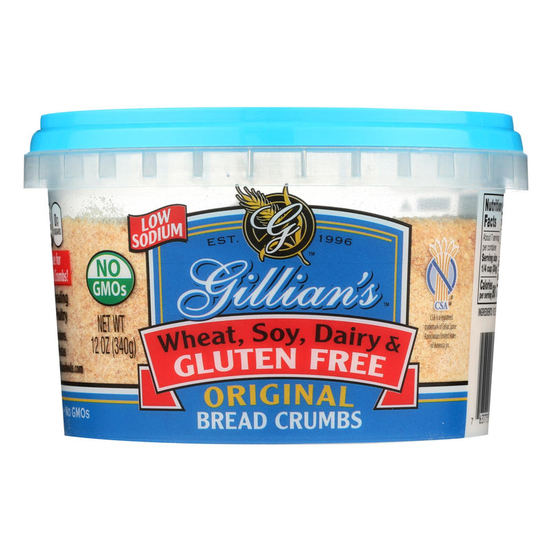 Gillian's Food Plain Bread Crumbs - Original - Case of 12 - 12 Ounce.