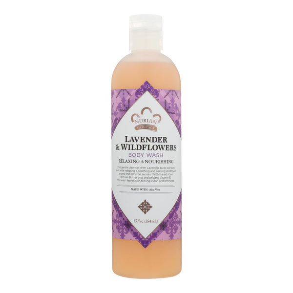 Nubian Heritage Body Wash With Shea Butter Lavender And Wildflowers - 13 fl Ounce