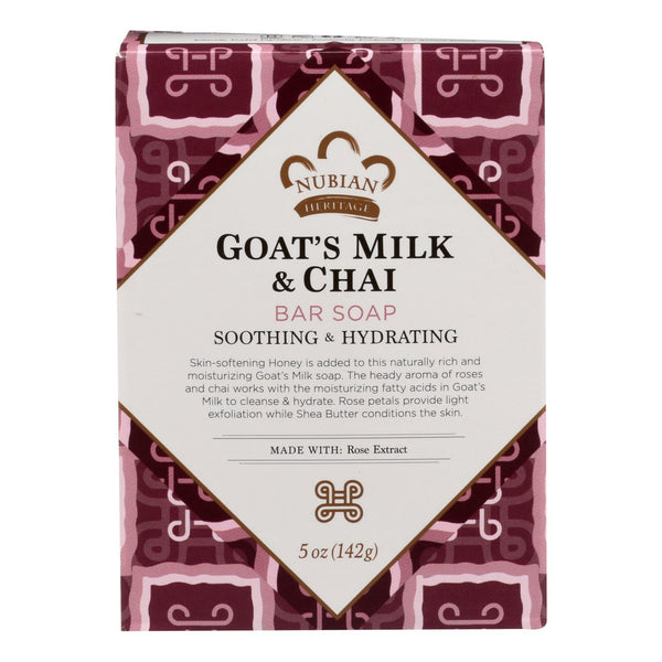 Nubian Heritage Bar Soap Goat's Milk And Chai - 5 Ounce