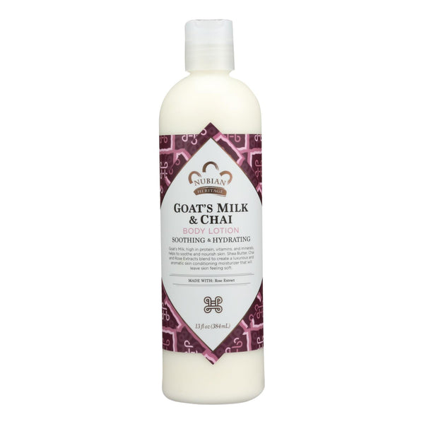 Nubian Heritage Lotion - Goats Milk and Chai - 13 fl Ounce