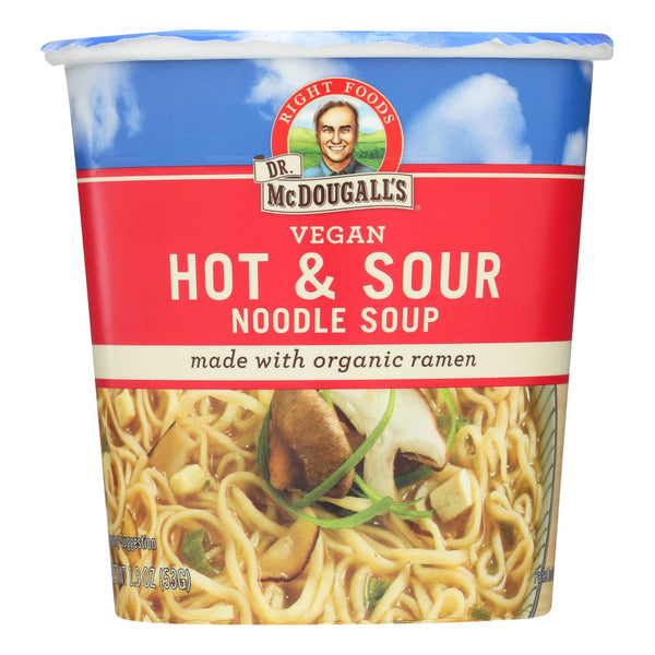 Dr. McDougall's Vegan Hot and Sour Noodle Soup Big Cup - Case of 6 - 1.9 Ounce.