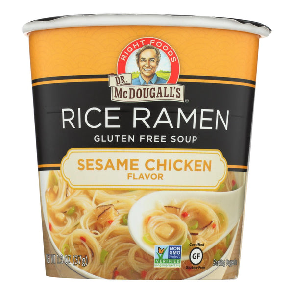 Dr. McDougall's Rice Noddle Asian Soup - Sesame Chicken - Case of 6 - 1.3 Ounce.
