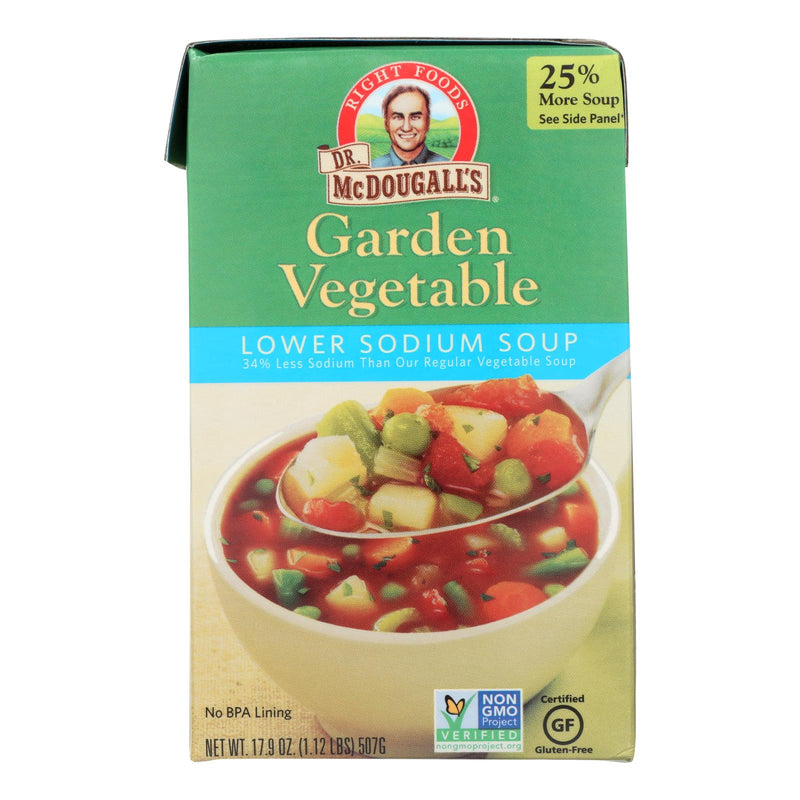 Dr. McDougall's Garden Vegetable Lower Sodium Soup - Case of 6 - 17.9 Ounce.