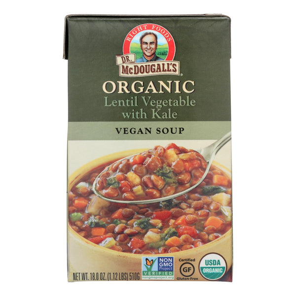 Dr. McDougall's Organic Lentil Vegetable Soup - Case of 6 - 18 Ounce.