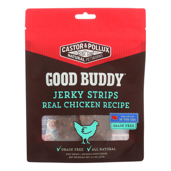 Castor and Pollux Good Buddy Jerky Strips Dog Treats - Real Chicken Recipe - Case of 6 - 4.5 Ounce.