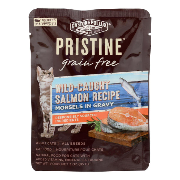 Castor & Pollux Wet Cat Food Pristine Grain-Free Wild-Caught Salmon Recipe  - Case of 24 - 3 Ounce