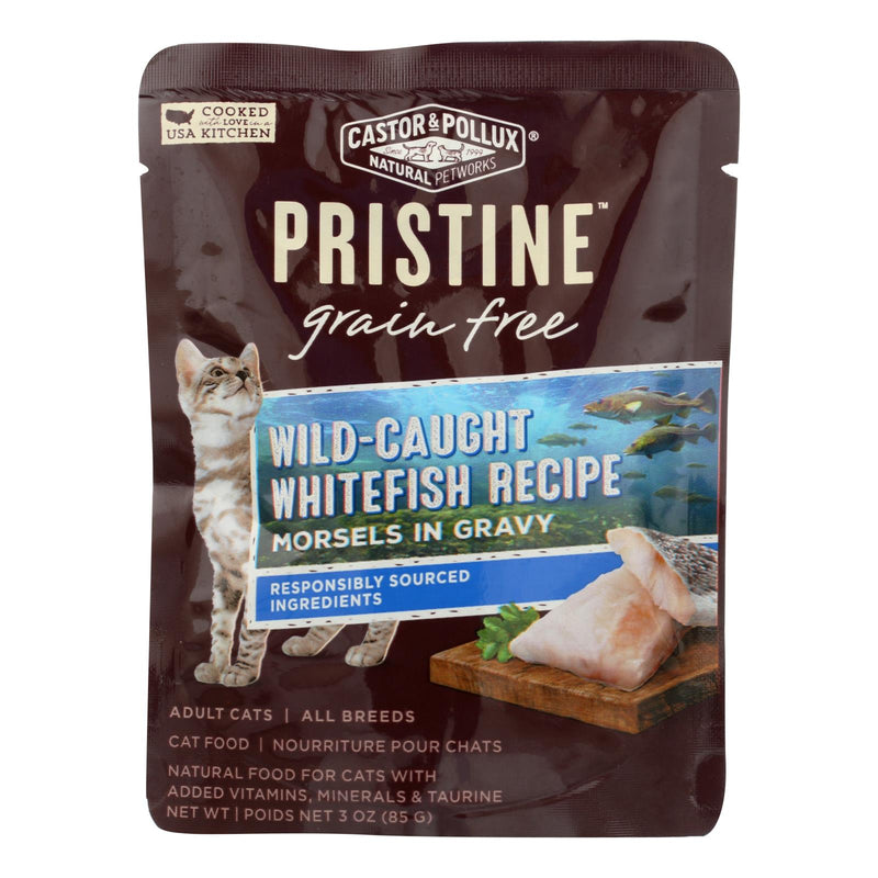 Castor and Pollux Cat - Wild Whitefish Morsel - Grain Free - Case of 24 - 3 Ounce