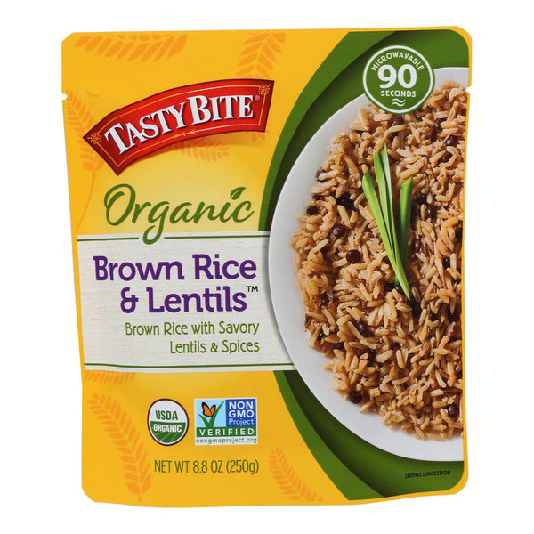Tasty Bite Brown Rice & Lentils  - Case of 6 - 8.8 Ounce