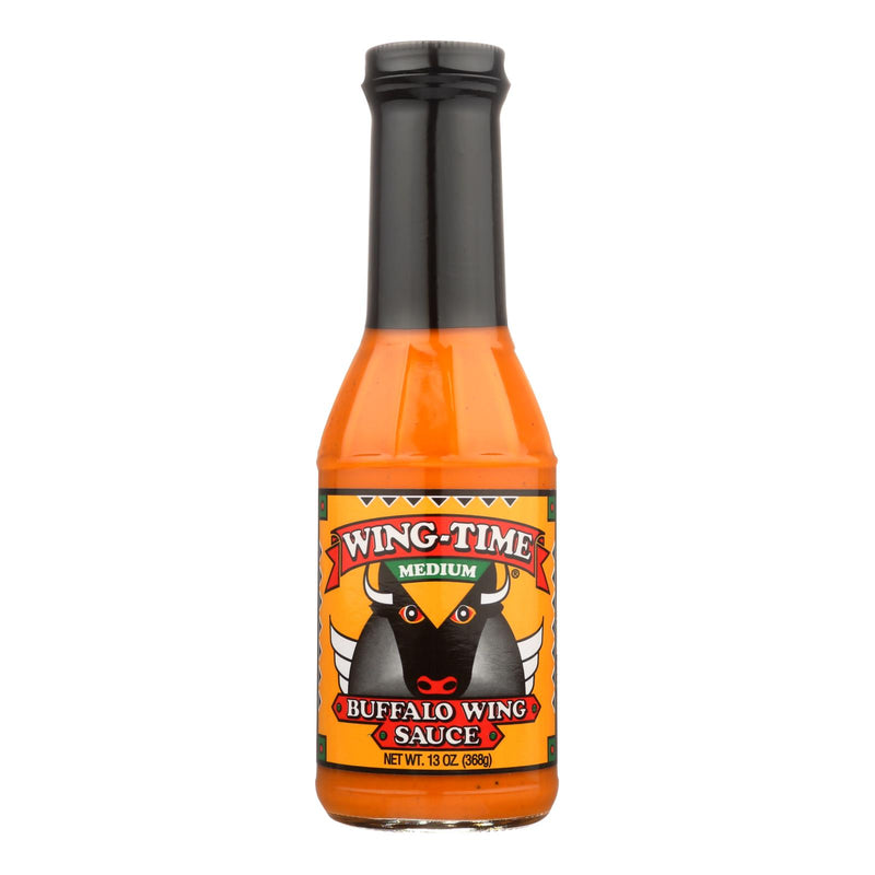 Wing Time The Traditional Buffalo Wing Sauce - Medium - Case of 12 - 13 Ounce.