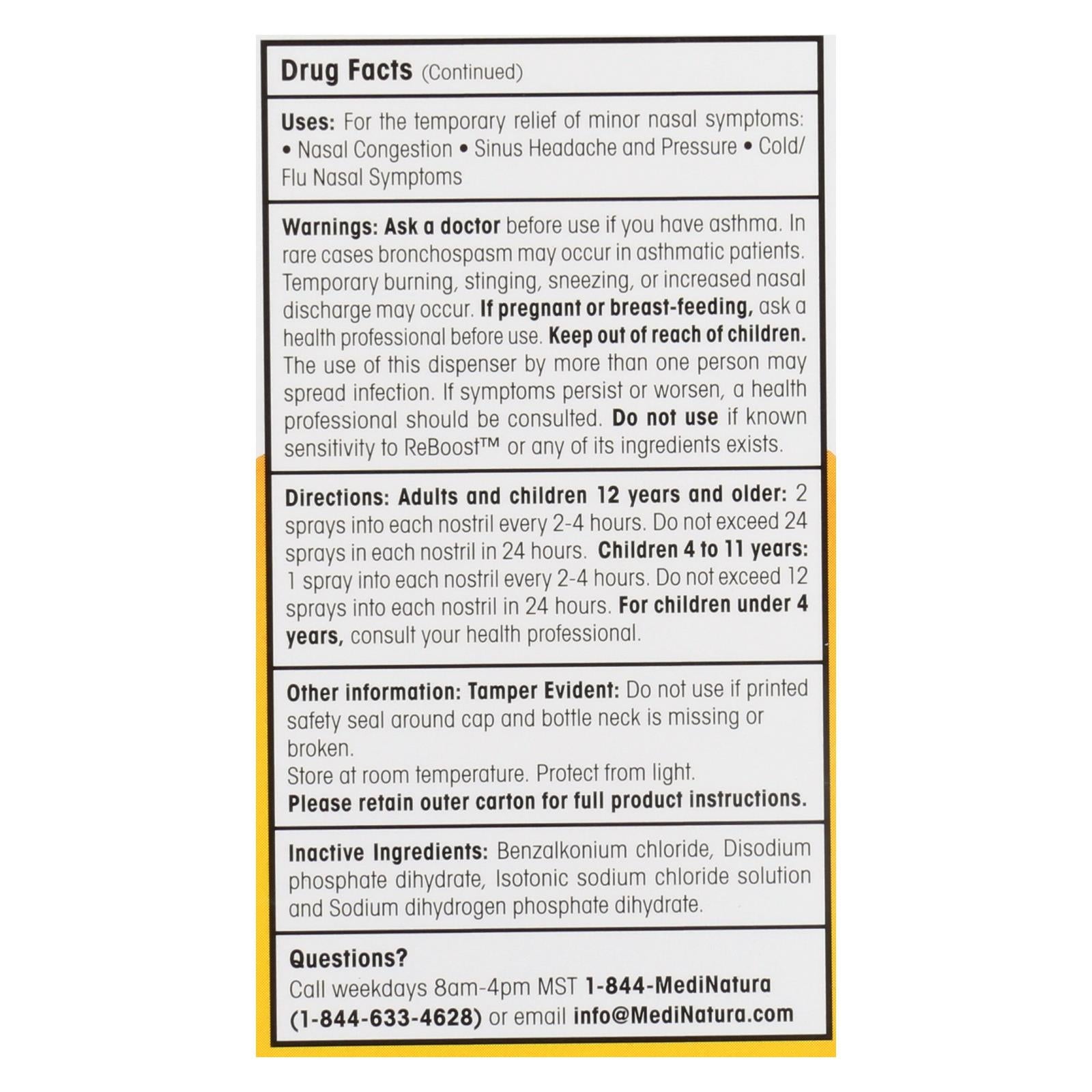 Reboost Nasal Spray - Decongestion - 20 ml