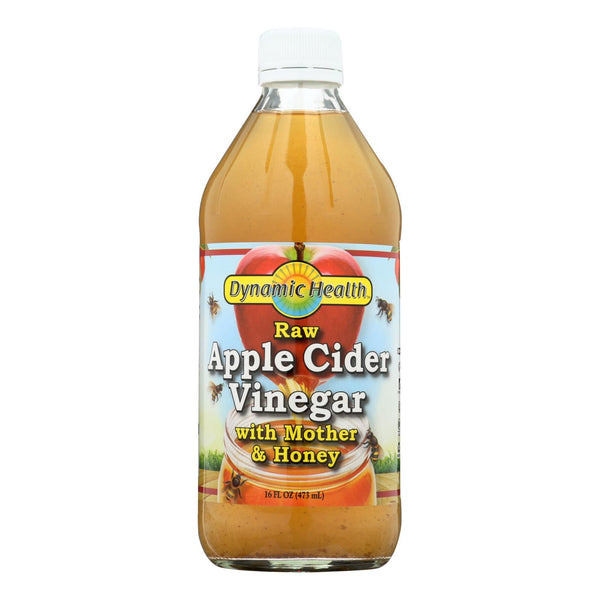 Dynamic Health Apple Cider Vinegar - with the Mother and Natural Honey - Glass Bottle - 16 Ounce