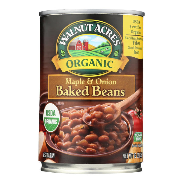 Walnut Acres Organic Baked Beans - Maple and Onion - Case of 12 - 15 Ounce.