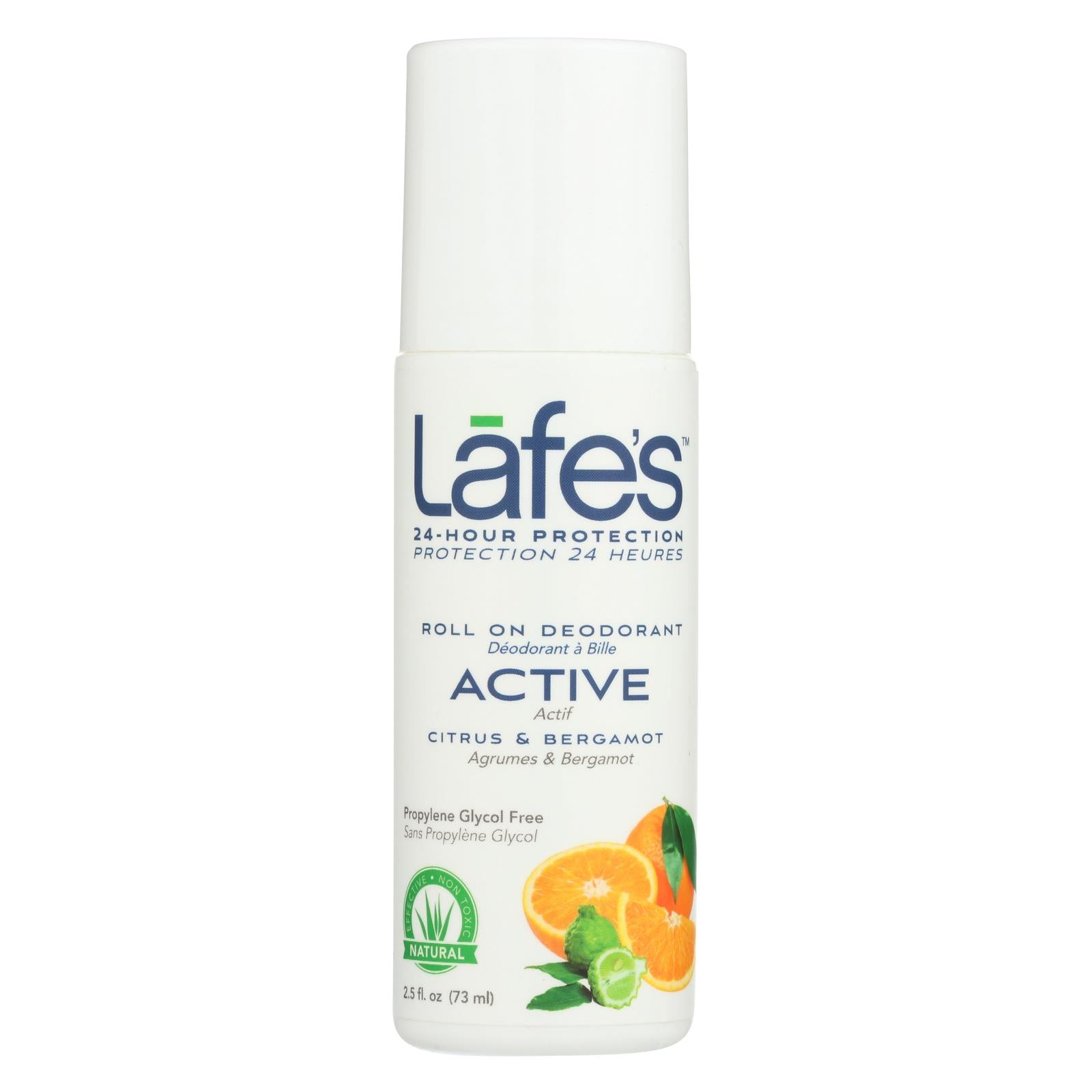 Lafe's Citrus And Bergamot Active Roll-On Deodorant  - 1 Each - 2.5 Fluid Ounce