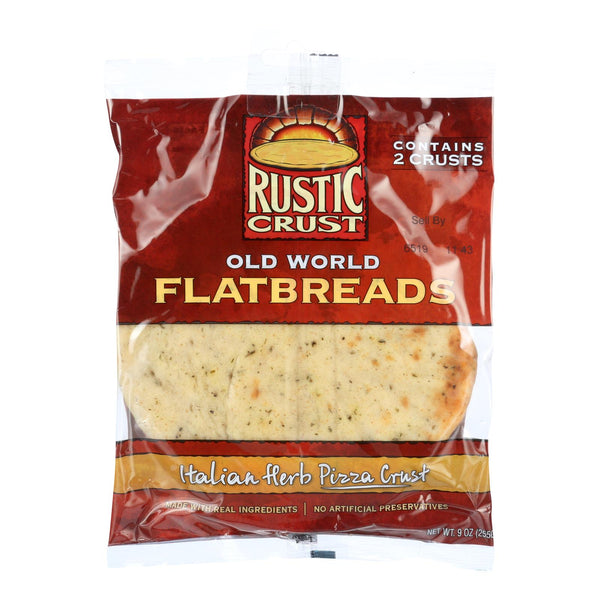 Rustic Crust Pizza Crust - Flatbreads - Italian Herb - 2 pack - 9 Ounce - case of 12