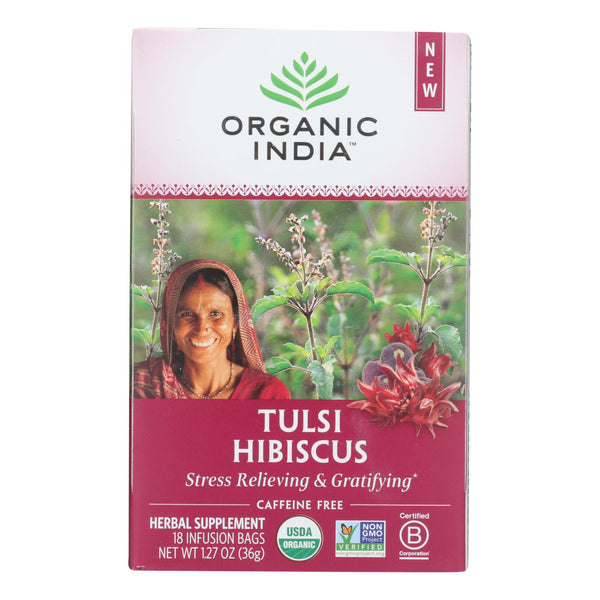 Organic India - Tulsi Hibiscus - Case of 6 - 18 Count