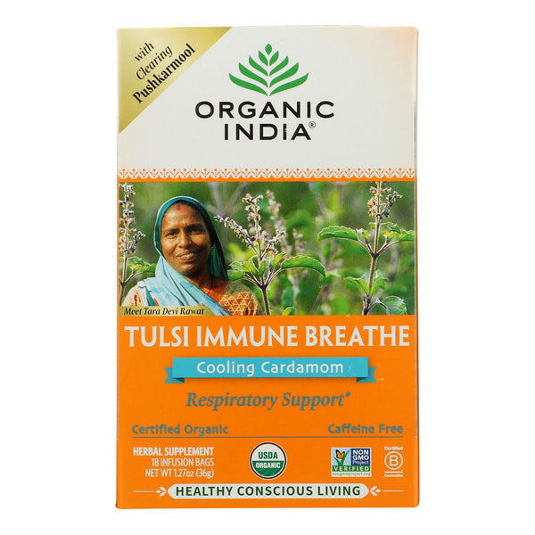 Organic India - Tulsi Organic Immune Breathe - Case of 6-18 Count