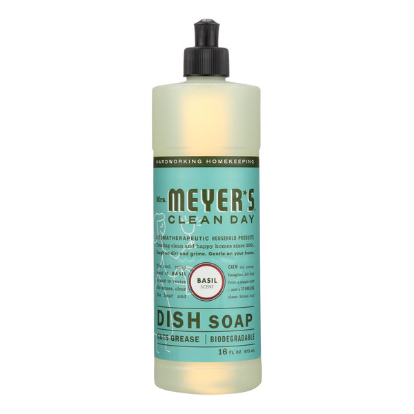 Mrs. Meyer's Clean Day - Liquid Dish Soap - Basil - Case of 6 - 16 Ounce