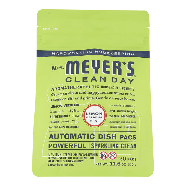 Mrs. Meyer's Clean Day - Automatic Dishwasher Packs - Lemon Verbena - Case of 6 - 12.7 Ounce