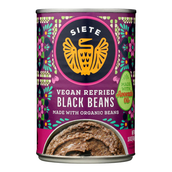 Siete - Beans Black Refried - Case of 12-16 Ounce