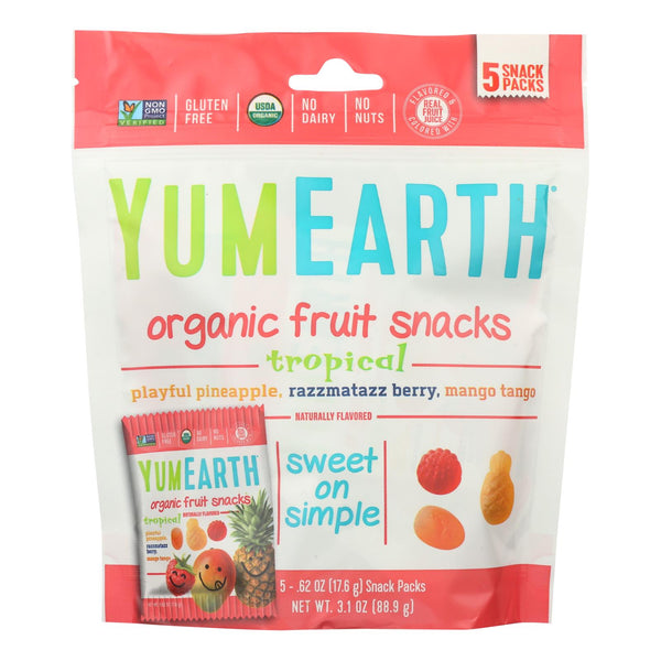 Yumearth Organics Organic - Raspberry - Pineapple - Mango - Case of 12 - 3.1 Ounce.