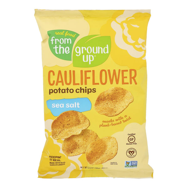 From the Ground Up Sea Salt Cauliflower Chips - Case of 12 - 3.5 Ounce