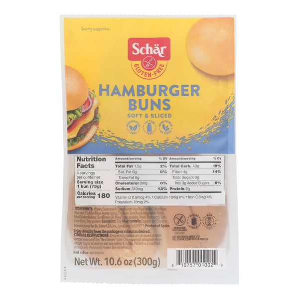 Schar - Rolls Hamburger Buns Gluten Free - Case of 4-10.6 Ounce